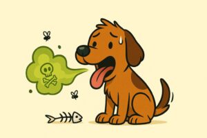 Hund stinkt aus dem Maul